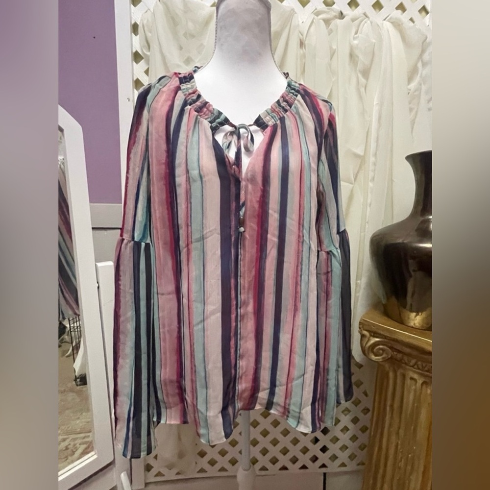 Jennifer Lopez Multicolor Striped Blouse